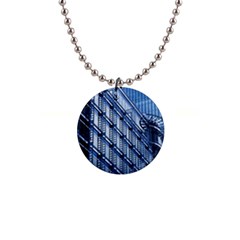 Abstract Architecture Azure 1  Button Necklace by Pakrebo