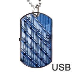 Abstract Architecture Azure Dog Tag Usb Flash (one Side) by Pakrebo