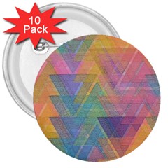 Triangle Pattern Mosaic Shape 3  Buttons (10 Pack)  by Pakrebo