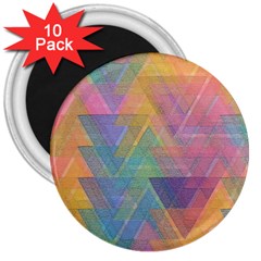 Triangle Pattern Mosaic Shape 3  Magnets (10 Pack)  by Pakrebo