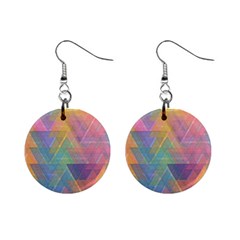 Triangle Pattern Mosaic Shape Mini Button Earrings by Pakrebo