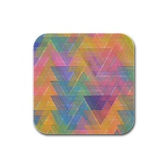 Triangle Pattern Mosaic Shape Rubber Square Coaster (4 Pack)  by Pakrebo