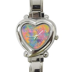 Triangle Pattern Mosaic Shape Heart Italian Charm Watch by Pakrebo