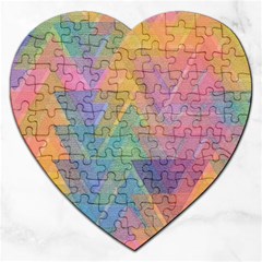 Triangle Pattern Mosaic Shape Jigsaw Puzzle (heart) by Pakrebo