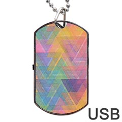 Triangle Pattern Mosaic Shape Dog Tag Usb Flash (one Side) by Pakrebo