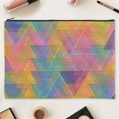 Triangle Pattern Mosaic Shape Cosmetic Bag (xxxl) by Pakrebo