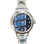 Abstract Architecture Background Round Italian Charm Watch Front