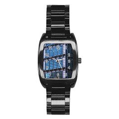 Abstract Architecture Background Stainless Steel Barrel Watch by Pakrebo