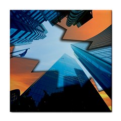 London Skyscraper Lighting Contrast Tile Coasters by Pakrebo