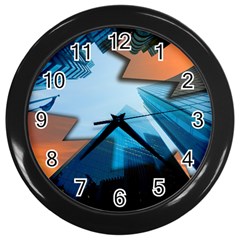 London Skyscraper Lighting Contrast Wall Clock (black) by Pakrebo