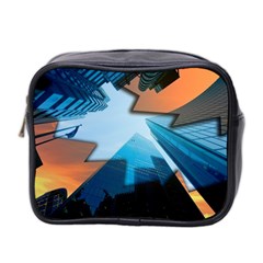 London Skyscraper Lighting Contrast Mini Toiletries Bag (two Sides) by Pakrebo