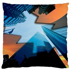 London Skyscraper Lighting Contrast Large Flano Cushion Case (one Side) by Pakrebo