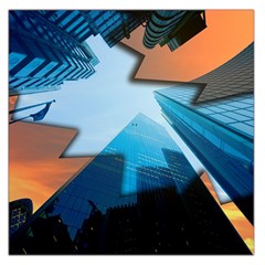 London Skyscraper Lighting Contrast Large Satin Scarf (square) by Pakrebo