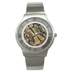 Render 3d Fractal Design Metal Stainless Steel Watch by Pakrebo