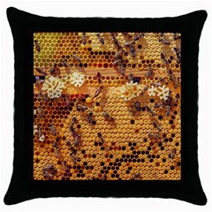 Bees Nature Animals Honeycomb Throw Pillow Case (black) by Pakrebo