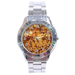 Bees Nature Animals Honeycomb Stainless Steel Analogue Watch by Pakrebo