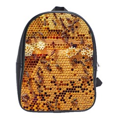 Bees Nature Animals Honeycomb School Bag (xl) by Pakrebo