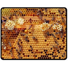 Bees Nature Animals Honeycomb Double Sided Fleece Blanket (medium)  by Pakrebo