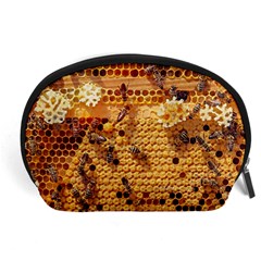 Bees Nature Animals Honeycomb Accessory Pouch (large) by Pakrebo