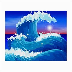 Japanese Wave Japanese Ocean Waves Small Glasses Cloth (2 Sides) by Pakrebo