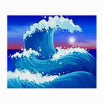 Japanese Wave Japanese Ocean Waves Small Glasses Cloth (2 Sides) Front