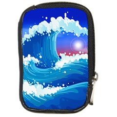 Japanese Wave Japanese Ocean Waves Compact Camera Leather Case by Pakrebo