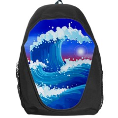 Japanese Wave Japanese Ocean Waves Backpack Bag by Pakrebo