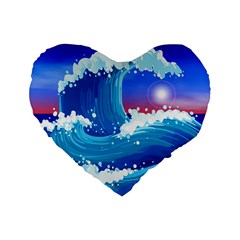 Japanese Wave Japanese Ocean Waves Standard 16  Premium Heart Shape Cushions by Pakrebo