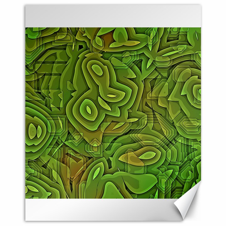 Background Abstract Green Seamless Canvas 11  x 14 