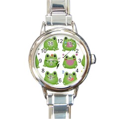 Kawaii Frog Rainy Season Japanese Round Italian Charm Watch by Pakrebo