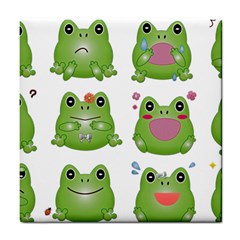 Kawaii Frog Rainy Season Japanese Tile Coasters by Pakrebo