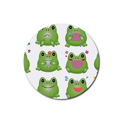 Kawaii Frog Rainy Season Japanese Rubber Round Coaster (4 Pack)  by Pakrebo