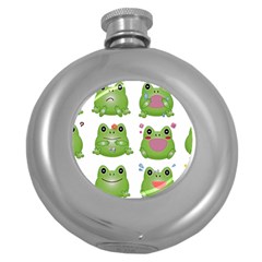 Kawaii Frog Rainy Season Japanese Round Hip Flask (5 Oz) by Pakrebo