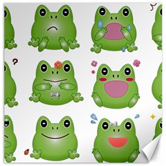 Kawaii Frog Rainy Season Japanese Canvas 20  X 20  by Pakrebo