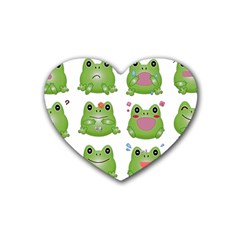 Kawaii Frog Rainy Season Japanese Rubber Coaster (heart)  by Pakrebo