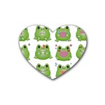 Kawaii Frog Rainy Season Japanese Heart Coaster (4 pack)  Front