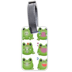 Kawaii Frog Rainy Season Japanese Luggage Tag (two Sides) by Pakrebo