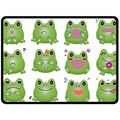 Kawaii Frog Rainy Season Japanese Double Sided Fleece Blanket (large)  by Pakrebo