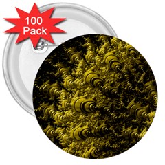 Rich Yellow Digital Abstract 3  Buttons (100 Pack)  by Pakrebo