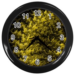 Rich Yellow Digital Abstract Wall Clock (black) by Pakrebo