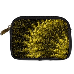 Rich Yellow Digital Abstract Digital Camera Leather Case by Pakrebo