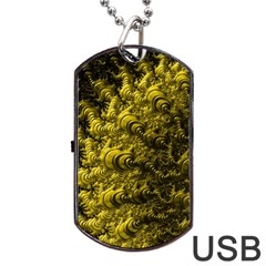 Rich Yellow Digital Abstract Dog Tag Usb Flash (one Side) by Pakrebo