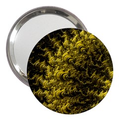 Rich Yellow Digital Abstract 3  Handbag Mirrors by Pakrebo