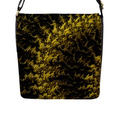 Rich Yellow Digital Abstract Flap Closure Messenger Bag (l) by Pakrebo