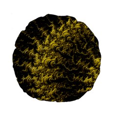 Rich Yellow Digital Abstract Standard 15  Premium Flano Round Cushions by Pakrebo