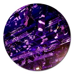 Light Violet Purple Technology Magnet 5  (round) by Pakrebo