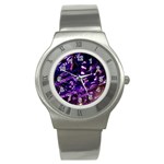 Light Violet Purple Technology Stainless Steel Watch Front