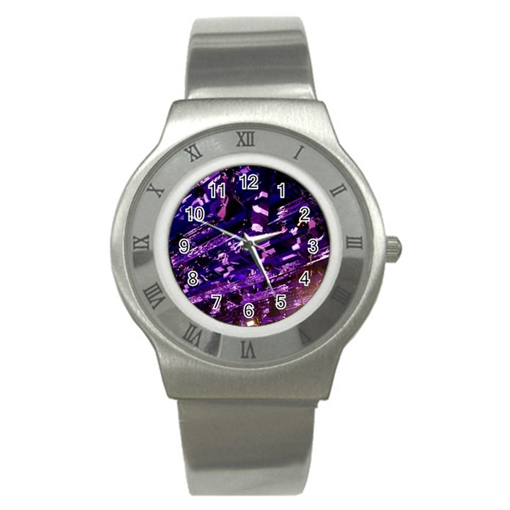 Light Violet Purple Technology Stainless Steel Watch