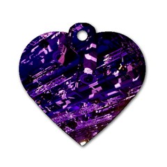 Light Violet Purple Technology Dog Tag Heart (one Side) by Pakrebo