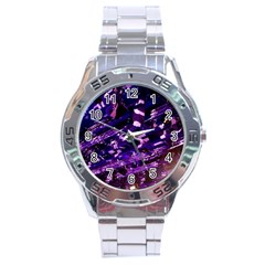 Light Violet Purple Technology Stainless Steel Analogue Watch by Pakrebo